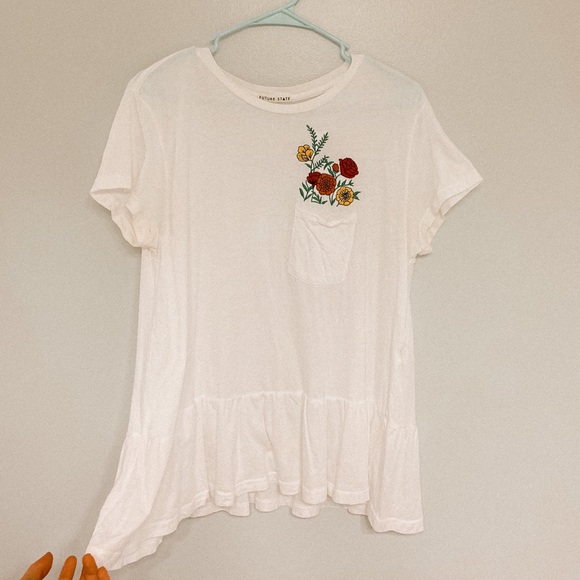 Urban Outfitters Tops - Urban Outfitters embroidered flower pocket tee